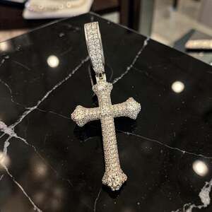 GRA Certified Moissanite Cross Pendant Necklace